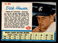 1962 Post Cereal #94 Dick Howser VG-EX 