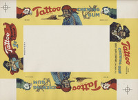 1930's Orbit Tattoos Box Wrap Pirates Tattoo's 8 3/4 by 7 1/2 Inches  #*