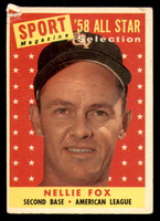 1958 Topps #479 Nellie Fox AS Writing on Back White Sox AS 