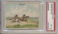 1910 T73 Hassan Cigarettes Indians Life Of 1860's Horse Racing  PSA 4 VG-EX-MT  #*