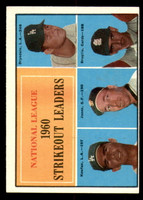1961 Topps #49 Drysdale/Koufax/Jones/Broglio NL Strikeout Leaders Excellent+  ID: 351659