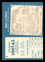 1961 Topps #1 Johnny Unitas Very Good  ID: 352331