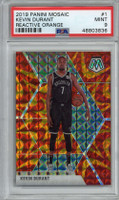 2019 Panini Mosaic Reactive Orange # 1 Kevin Durant PSA Mint 9 Brooklyn Nets