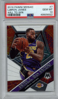 2019 Panini Mosaic Will TO Win # 7 LeBron James PSA Gem Mint 10 Los Angeles Lakers ID: 353686