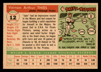 1955 Topps #12 Jake Thies UER Ex-Mint RC Rookie  ID: 357188