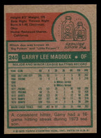 1975 Topps #240 Garry Maddox Ex-Mint  ID: 362216