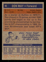 1972-73 Topps #96 Don May Very Good  ID: 363462