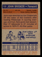 1972-73 Topps #135 John Brisker Very Good  ID: 363491