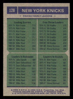 1975-76 Topps #128 Walt Frazier/Bill Bradley/John Gianelli Knicks Team Leaders Near Mint+ 