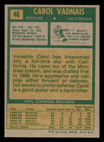1971-72 Topps #46 Carol Vadnais Ex-Mint  ID: 361686