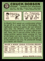 1967 Topps #438 Chuck Dobson Near Mint+ Set Break 