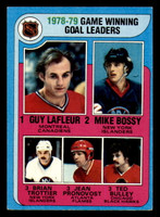 1979-80 Topps #7 Guy Lafleur/Mike Bossy/Bryan Trottier/Jean Pronovost/Ted Bulley LL Ex-Mint 