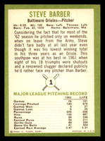 1963 Fleer #1 Steve Barber Excellent+  ID: 368314