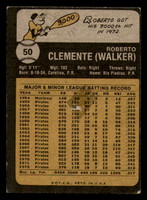 1973 Topps #50 Roberto Clemente Tape on Back Pirates   ID:368557