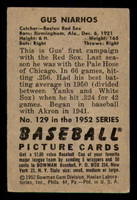 1952 Bowman #129 Gus Niarhos Very Good  ID: 369114