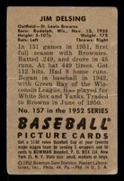 1952 Bowman #157 Jim Delsing G-VG 