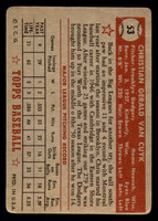 1952 Topps #53 Chris Van Cuyk Good RC Rookie  ID: 369166