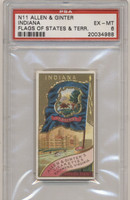 1888 Allen & Ginter Flags Of The States & Terr.  Indiana  PSA 6 EX-MT  #*