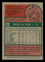 1975 Topps Mini #231 Mike Tyson Near Mint  ID: 370920