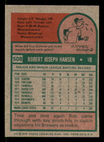 1975 Topps Mini #508 Bob Hansen Ex-Mint RC Rookie 