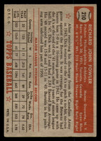 1952 Topps #210 Dick Fowler Very Good  ID: 371433