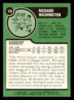 1977-78 Topps #78 Richard Washington Near Mint RC Rookie  ID: 372125