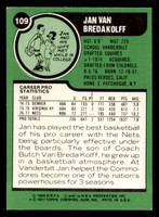 1977-78 Topps #109 Jan Van Breda Kolff Ex-Mint  ID: 372195