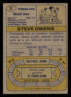 1974 Topps #52 Steve Owens Near Mint 