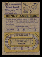 1974 Topps #155 Donny Anderson Miscut Cardinals ID:373907
