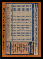 1978 Topps #574 Bob Lemon MG Miscut White Sox MG