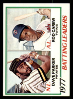 1978 Topps #201 Dave Parker/Rod Carew Batting Leaders Ex-Mint  ID: 375452