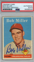 1958 Topps Bob Miller Signed Auto PSA/DNA Phillies