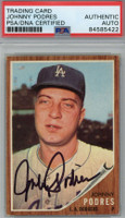 1962 Topps Johnny Podres Signed Auto PSA/DNA L.A. Dodgers