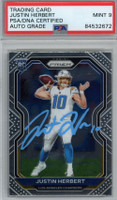 2020 Panini Prizm Justin Herbert Signed Auto PSA/DNA L.A. Chargers Mint 9
