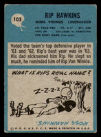 1964 Philadelphia #103 Rip Hawkins Excellent 