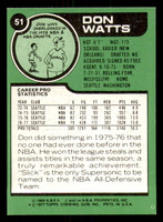 1977-78 Topps #51 Slick Watts Ex-Mint  ID: 377955