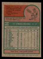 1975 Topps #653 Lee Richard UER Ex-Mint  ID: 379909