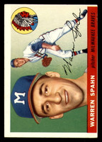 1955 Topps #31 Warren Spahn Miscut Braves No Crease 