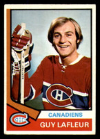 1974-75 O-Pee-Chee #232 Guy Lafleur Back Damage Canadiens