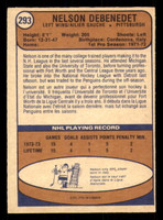 1974-75 O-Pee-Chee #293 Nelson DeBenedet Very Good RC Rookie 