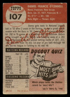 1953 Topps #107 Danny O'Connell DP Writing on Card Pirates DP ID:382549