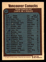 1977-78 O-Pee-Chee #87 Canucks Team Marked Canucks ID:384563