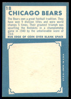 1961 Topps #18 Bears Team Excellent 