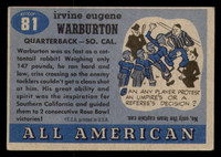 1955 Topps All American #81 Cotton Warburton Very Good  ID: 387203