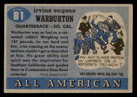 1955 Topps All American #81 Cotton Warburton Very Good  ID: 387204
