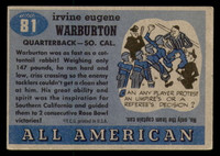 1955 Topps All American #81 Cotton Warburton Very Good  ID: 387205