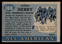 1955 Topps All American #100 Fats Henry Very Good RC Rookie SP  ID: 387224