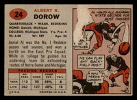 1957 Topps #24 Al Dorow Back Damage Redskins ID:388128