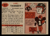 1957 Topps #77 Carl Taseff UER Excellent+  ID: 388172