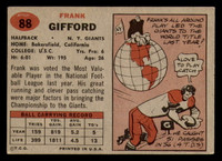 1957 Topps #88 Frank Gifford Excellent 
